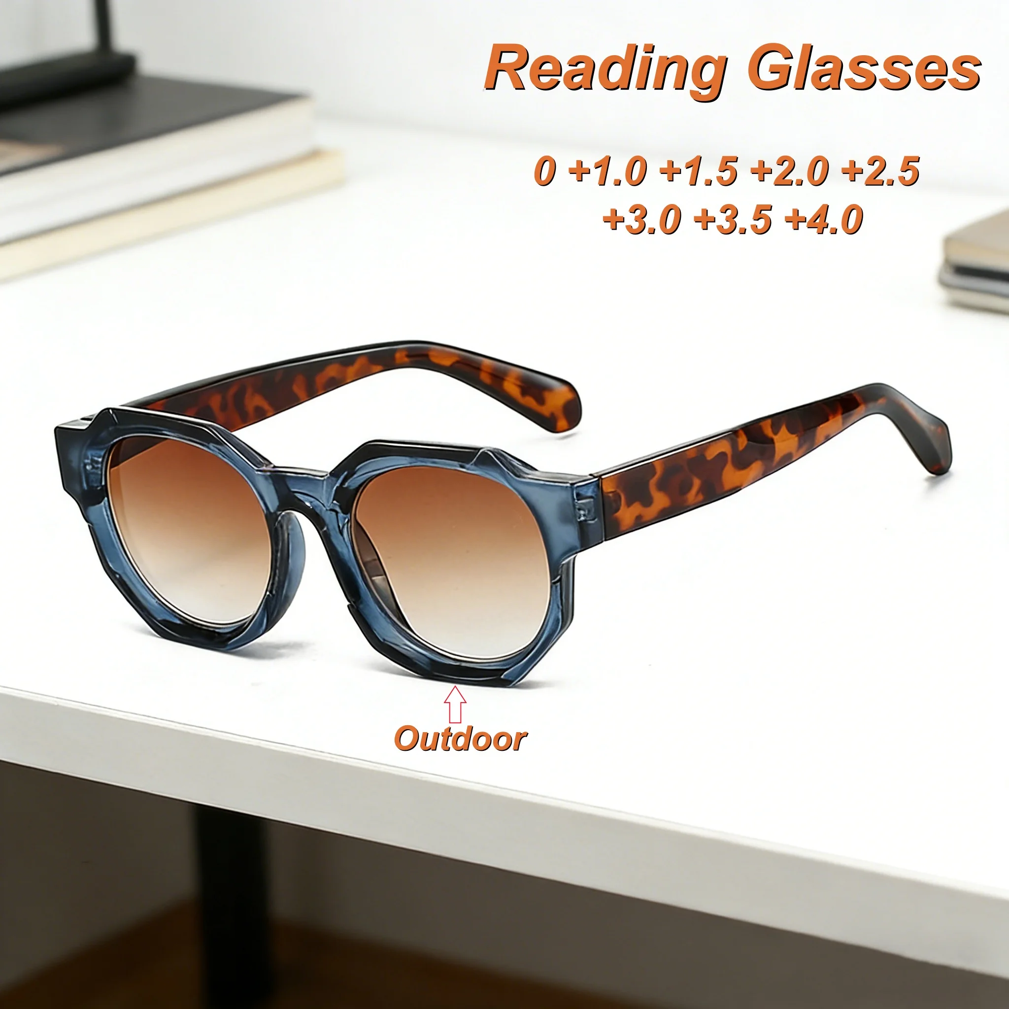 

2026 New Fashionable Personalized Polygonal Women's Reading Glasses Outdoor Neutral High Quality Anti Blue Light Glasses