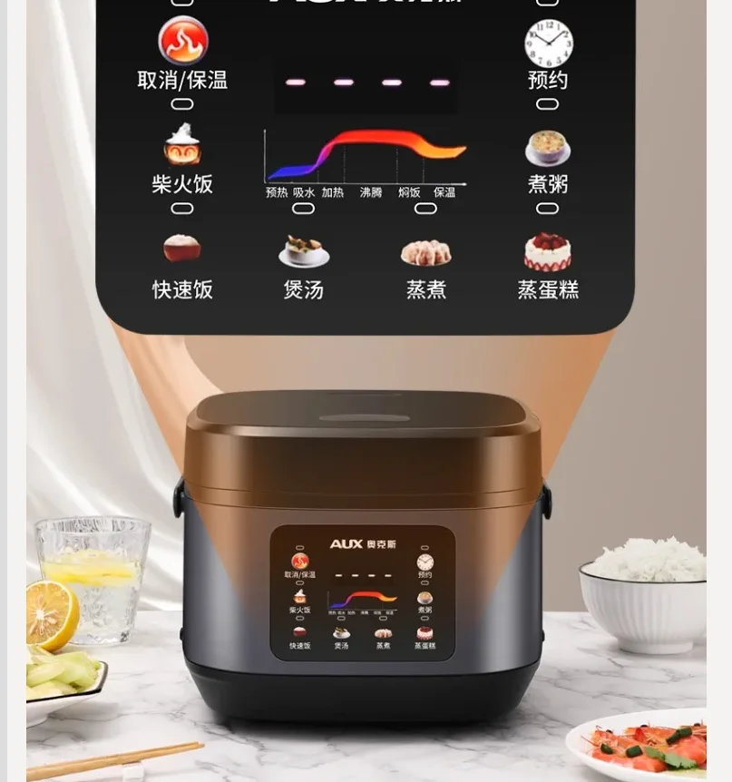 220 فولت AUX جهاز طهي الأرز 3 4 أشخاص ذكي متعدد الوظائف غير لاصق وعاء داخلي سميك CCD