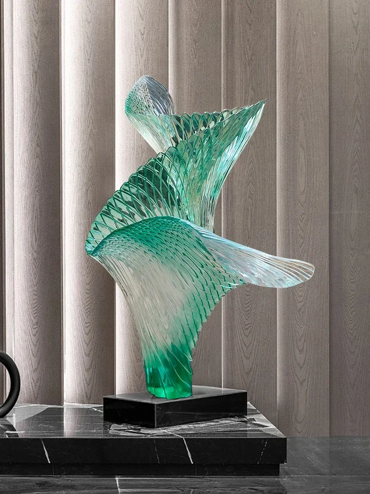 Creative flying transparent sculpture large soft-mounted art