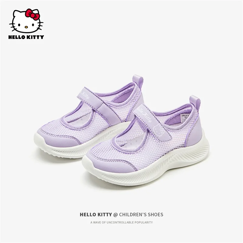

Спортивная обувь для девочек Hello Kitty, дышащая летняя новая детская обувь с открытым лицом, удобная повседневная обувь, обувь для мальчиков