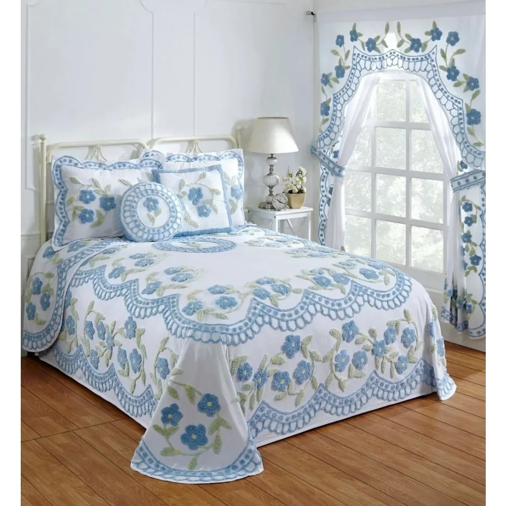 

Bloomfield Floral 100% Cotton For All Ages Full Bedspread - Blue Bed Duvets Bedspreads Free Shipping Mattress Topper the Cover