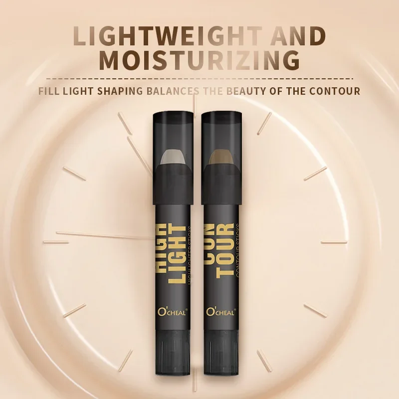 مقاوم للماء هيغليغتر الكنتوري برونزي عصا طويلة الأمد اشراق المخفي قلم رصاص ثلاثية الأبعاد الوجه الأنف الظل ماكياج مصحح