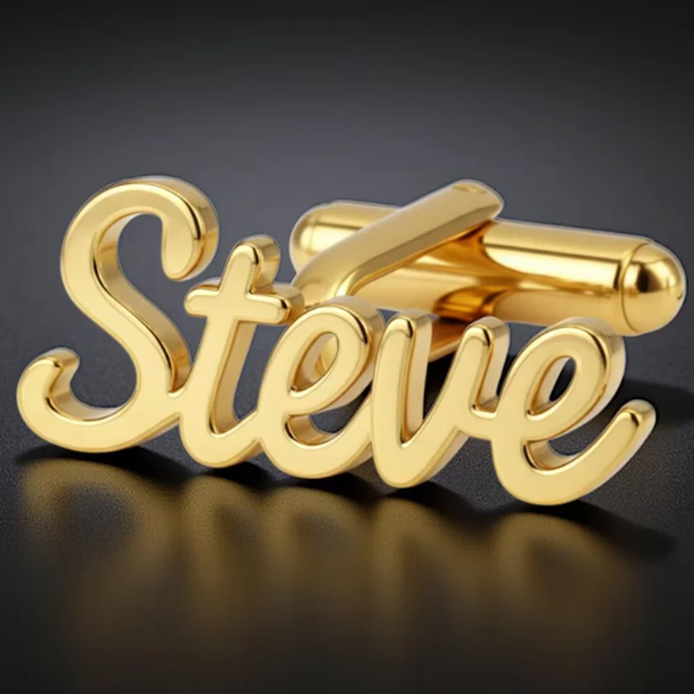 

Customized name cufflinks: made of stainless steel material, engraved with name, best man gift