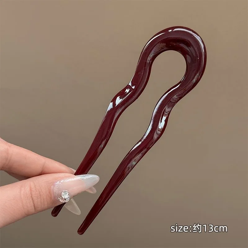 New U-Shaped Hair Fork Women Fashion Tortoiseshell Acetate Hairpin Geometric Design Headwear Hair Sticks Girl Hair Accessories - Image 3