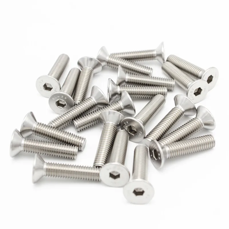 50PCS UNC US 2#-56 4#-40 6#-32 304 A2 Stainless Steel Hex Hexagon Socket Flat Countersunk Head Screw Bolt