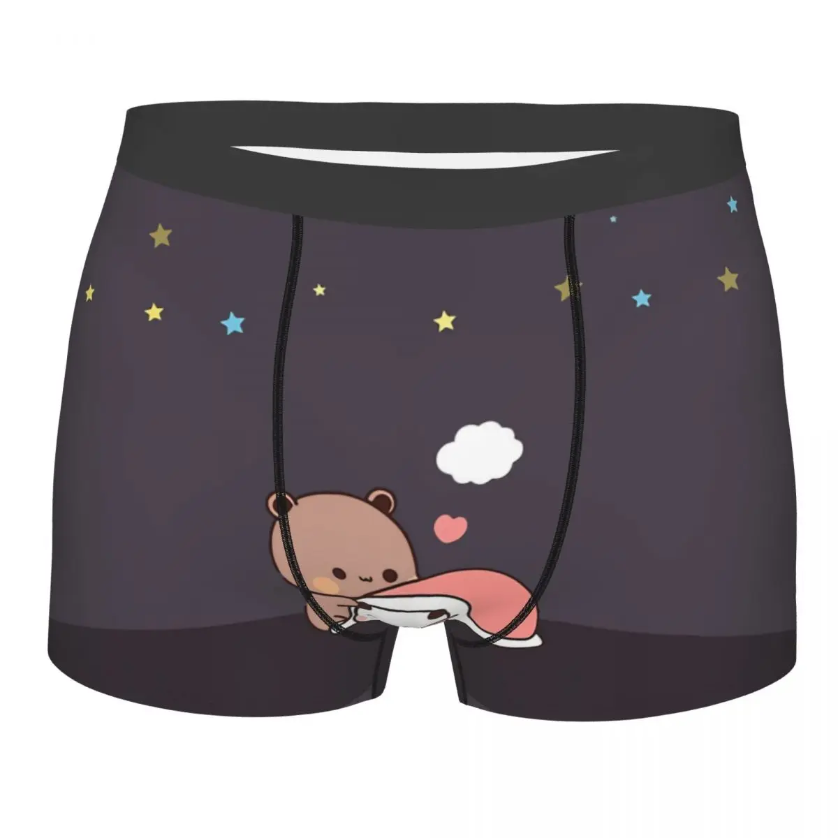 Star Night Sleeping Men Boxer Briefs Bubu Dudu Cartoon Breathable Funny Underwear High Quality Print Shorts Birthday Gifts