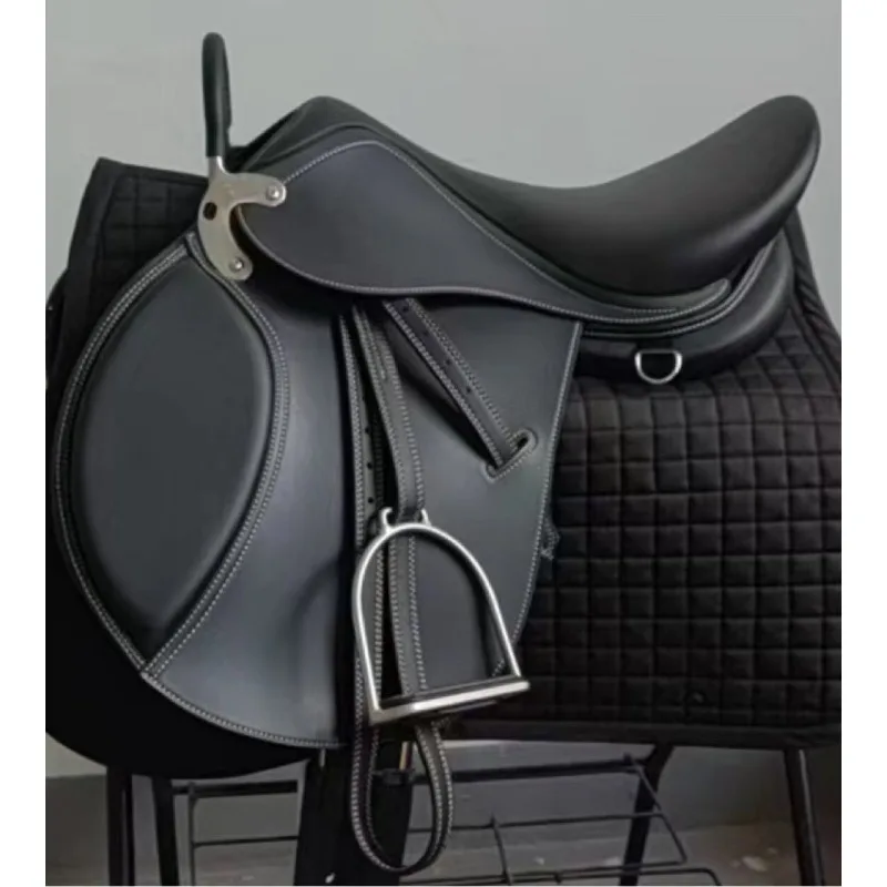 Complete Horse Tack Set, Bridle Reins Bit Saddle Pad Girth Back Girth Stirrup Leathers & Stirrups Equestrian Kit