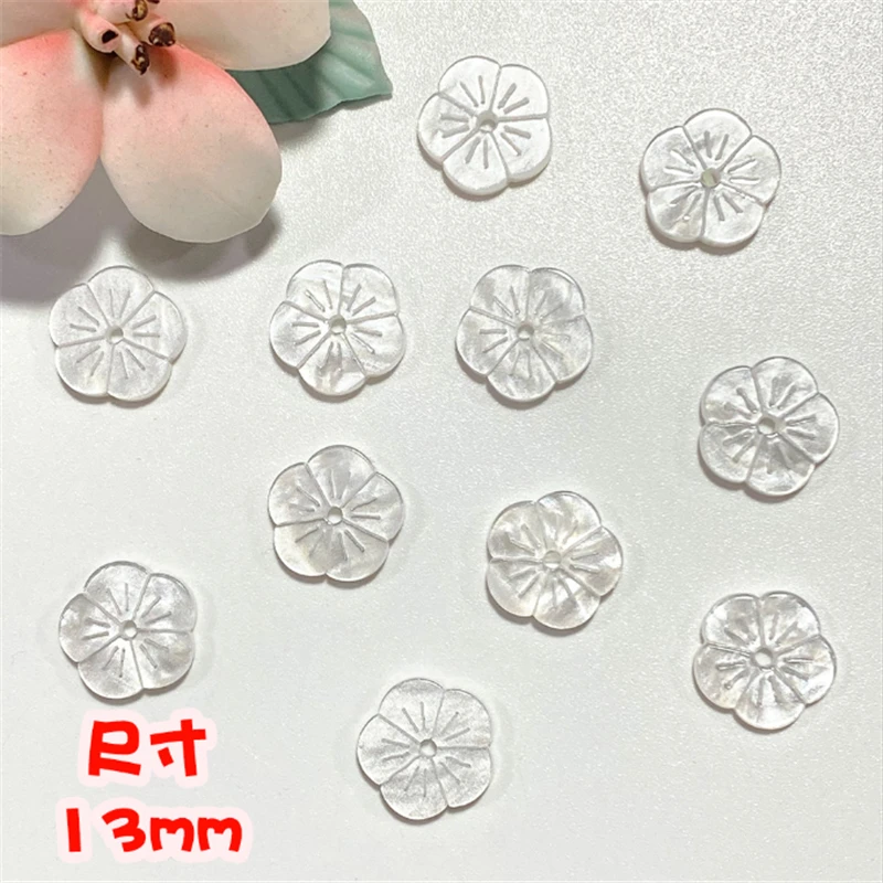 20 Pieces New Creative 13MM Acetic Acid Round Flower Beads Charm Connectors Diy Earrings Hair Jewelry Making Resin Accessories