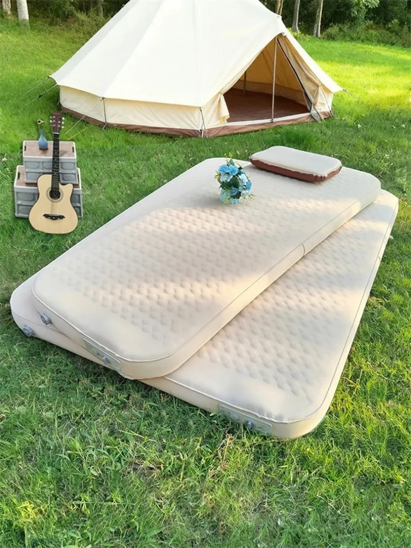 Air Mattress with Pump 10cm Portable Self Inflating Mattress High Elastic Folding Sleeping Mat Picnic Camping Mat