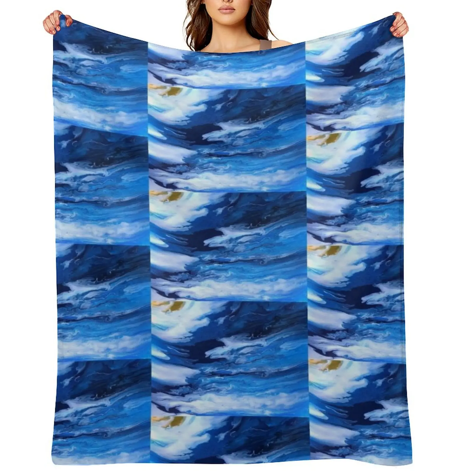 

Waves Throw Blanket Luxury Designer for babies anime Decorative Beds Blankets