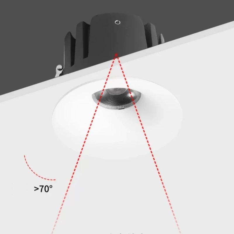 واحد منحني راحة المضادة للوهج LED النازل عكس الضوء AC85-265V ضوء السقف الأضواء 9 واط 12 واط الأسرة غرفة المعيشة غرفة نوم ضوء