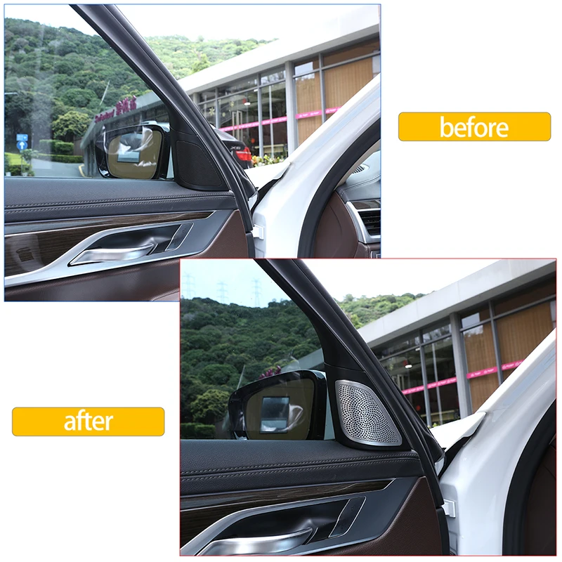 For BMW 7 Series G11 G12 2016-2020 Car A-Pillar Speaker Horn Net Trumpet Cover Trim Sticker Decorations Car Accessories