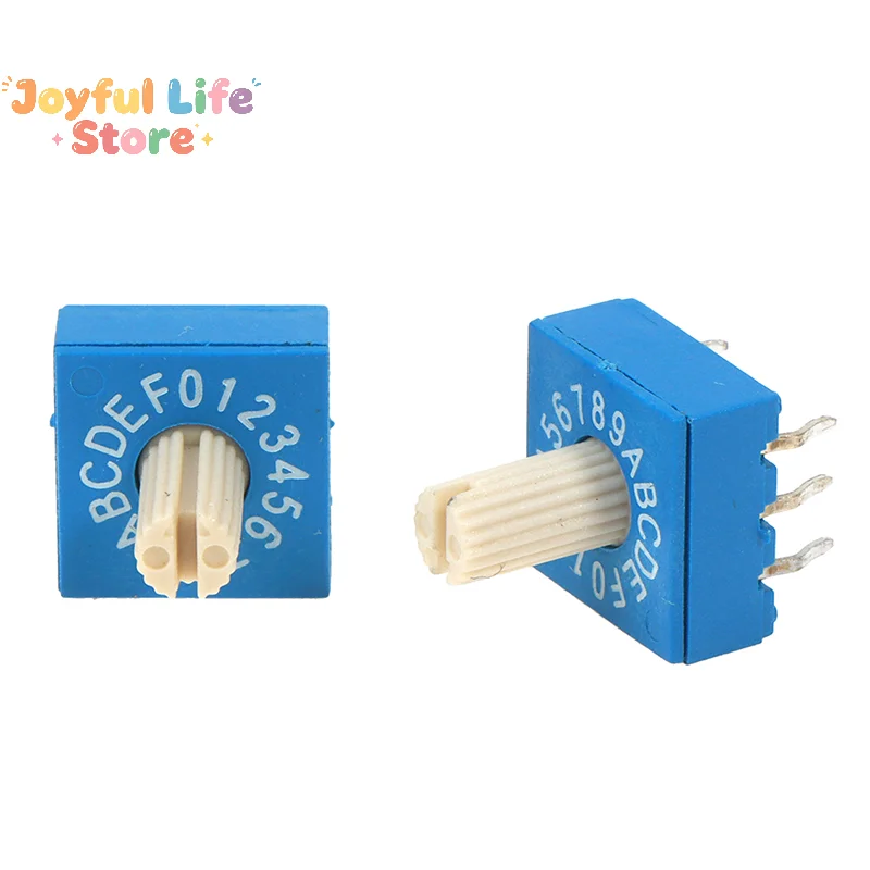 1PCS 0-F Rotary Encoder Switch with Handle 16-bit 8421C Positive Code 3:3 Switch