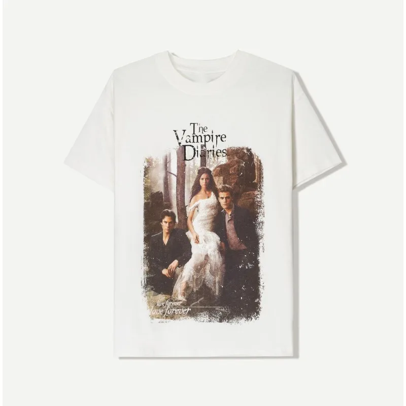 

The Vampire Diaries T-Shirt Men's Summer Personality Street Crew Neck Short Sleeve Cotton Loose Men's Women's Harajuku T-Shirt