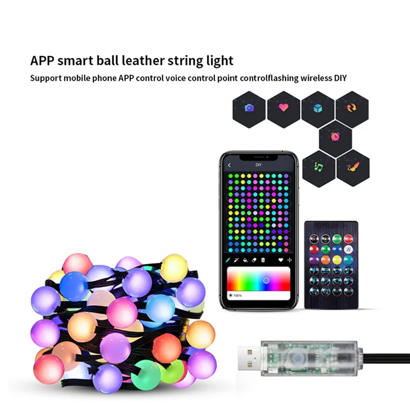 

A07F-Smart светодиодный RGB гирляндный светильник для уличного украшения, сделай сам, домашний декор, гирлянда, лампа, водонепроницаемый ночник, светильник для кемпинга