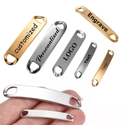 20pcs Engrave Stainless Steel Bar Connector for DIY Bracelet Necklaces Jewelry Makings Tag Personalized Logo Accessory