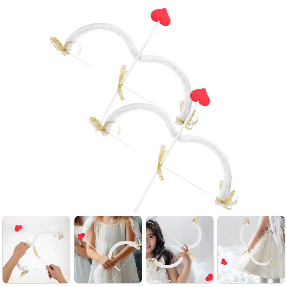 

2 set Cupid Arrow Bow Set Valentine Costume Prop Foam Handheld Decor For Party Cosplay Accessory Durable Valentine Day Supplies