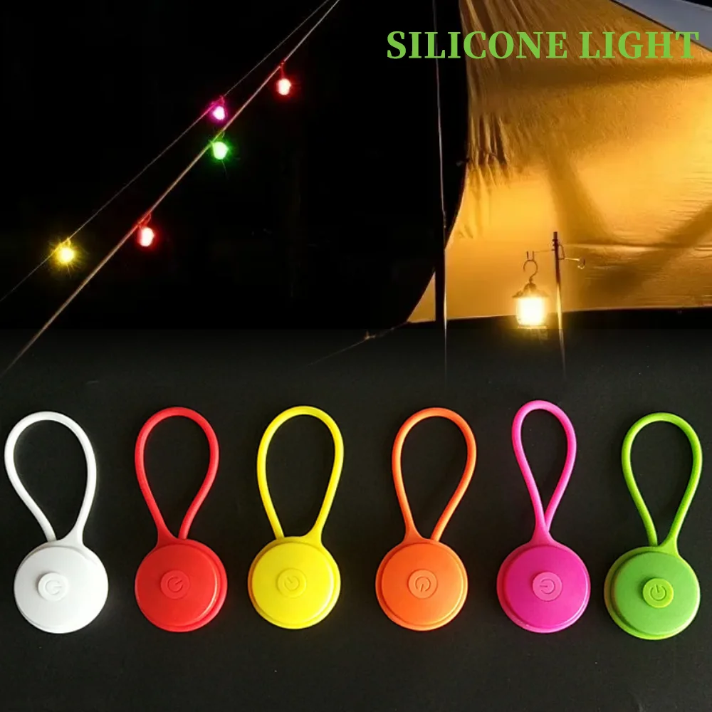 

Outdoor Silicone Backpacks LED Lights Mini Glowing Warning Silicone Light Running Hiking Safety Night Cycling Pendant Light