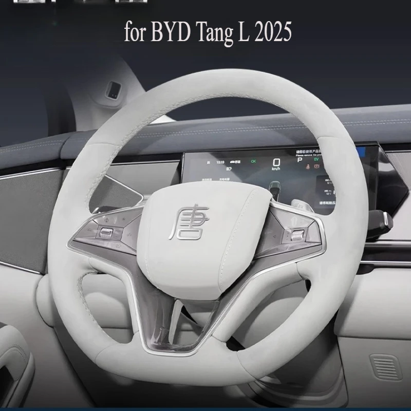 

Leather Hand-Sewn Steering Wheel Cover for BYD Tang L 2025, Custom Fit Upgrade Wrap