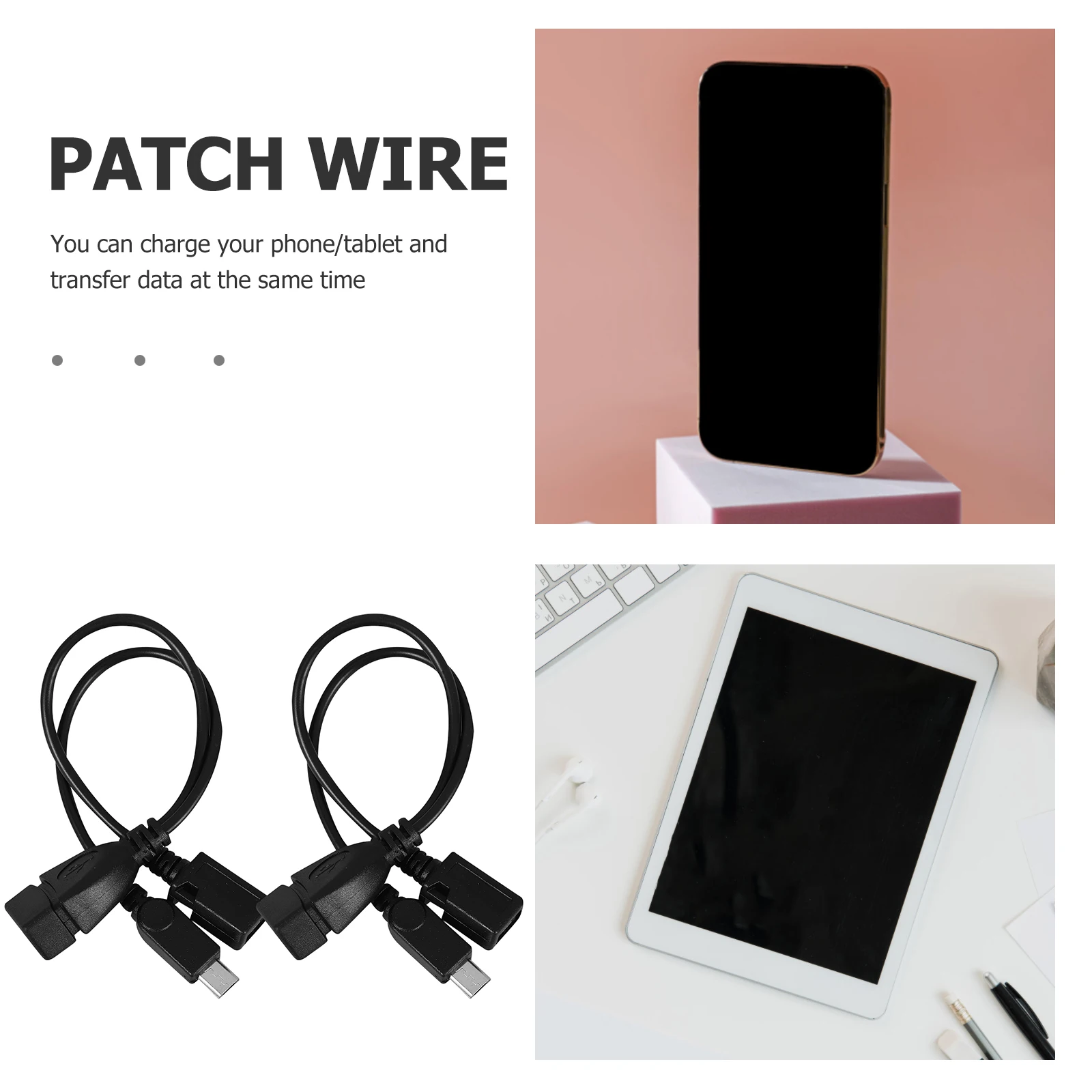 

2pcs Micro Usb To Usb-A Otg Adapter Converter For Phone Tablet Support Keyboard Mouse U Disk Fat32 Format Only No Charging