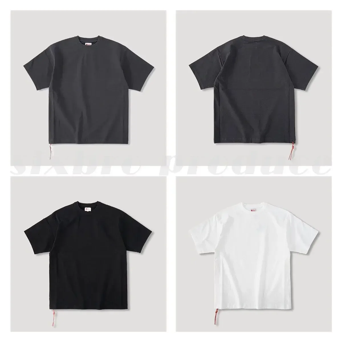 BEAMS small neckline 300g heavy solid color Japanese pure cotton short-sleeved T-shirt