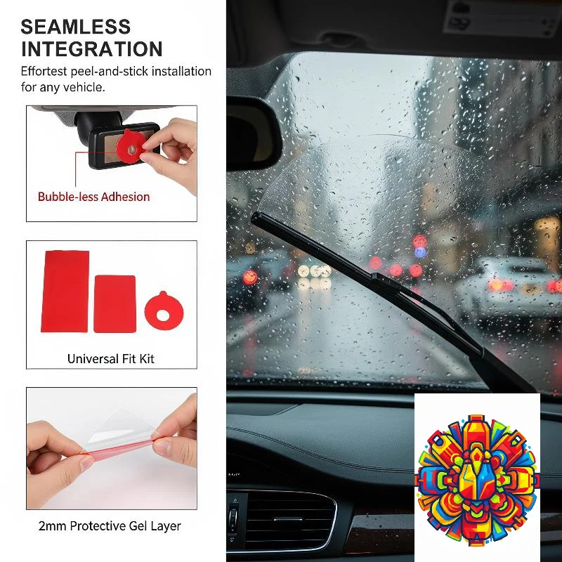 Car Windshield Rain Detection Adhesive Pad 1PCS Self Adhesive Waterproof Gel Film for Auto Rain Sensor Fixing Installation