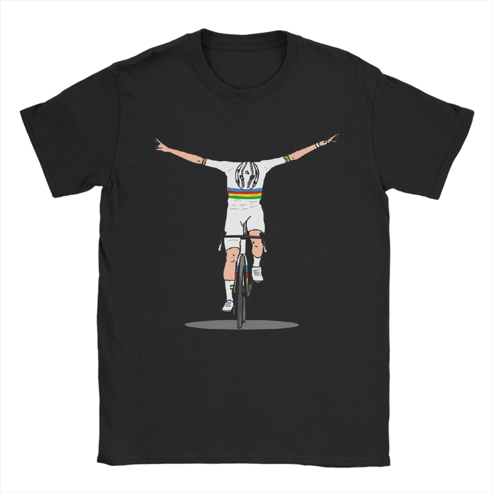 Herren TADEJ POGACAR Cycling Pogi World T-Shirts aus reiner Baumwolle, lässige Kurzarm-T-Shirts mit Rundhalsausschnitt, klassische T-Shirts