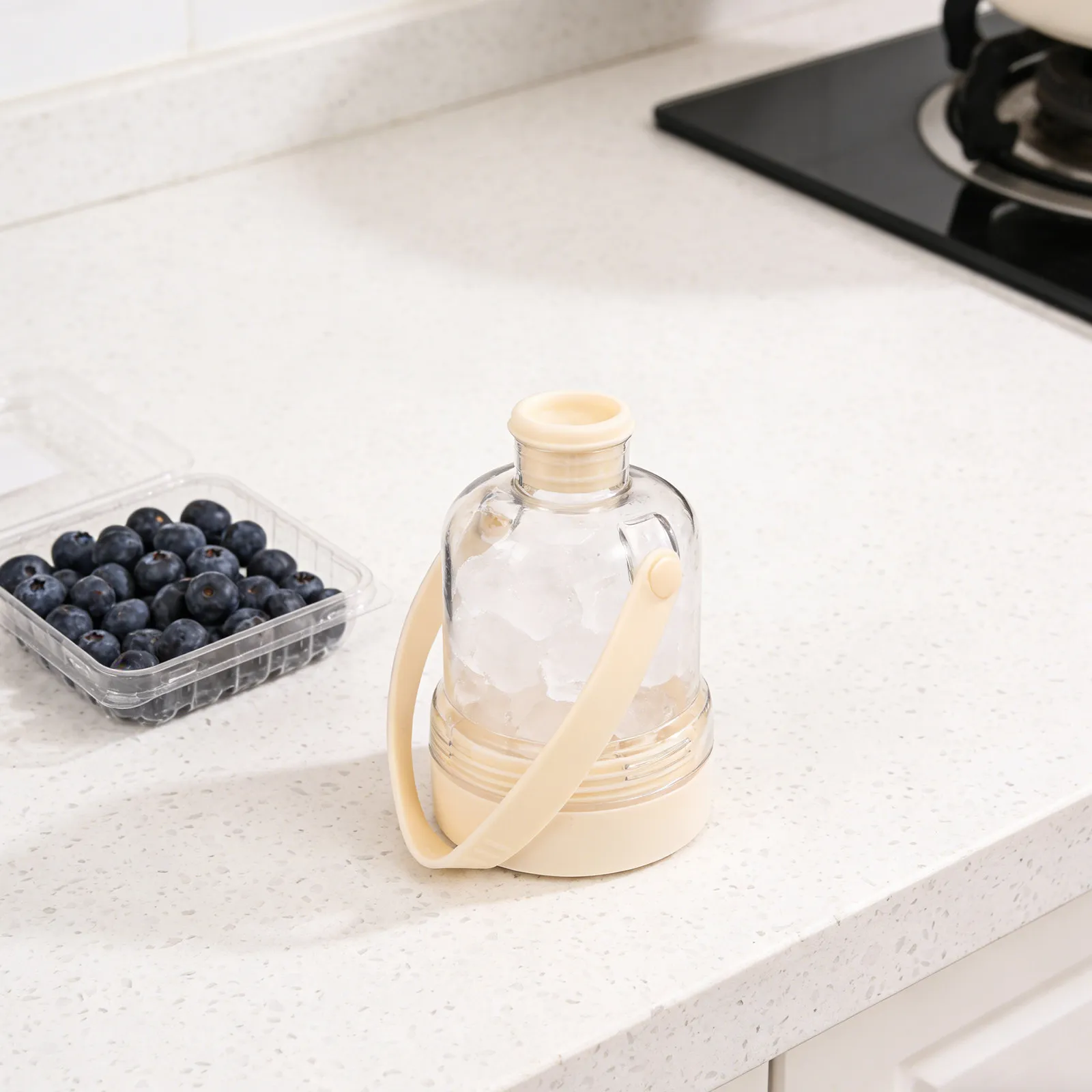 

Ice Cube Maker Water Bottle 380Ml Leak Proof Portable 2-in-1 Freezer Friendly Cooling Cup Travel Gym Outdoor Mini Ice Mold