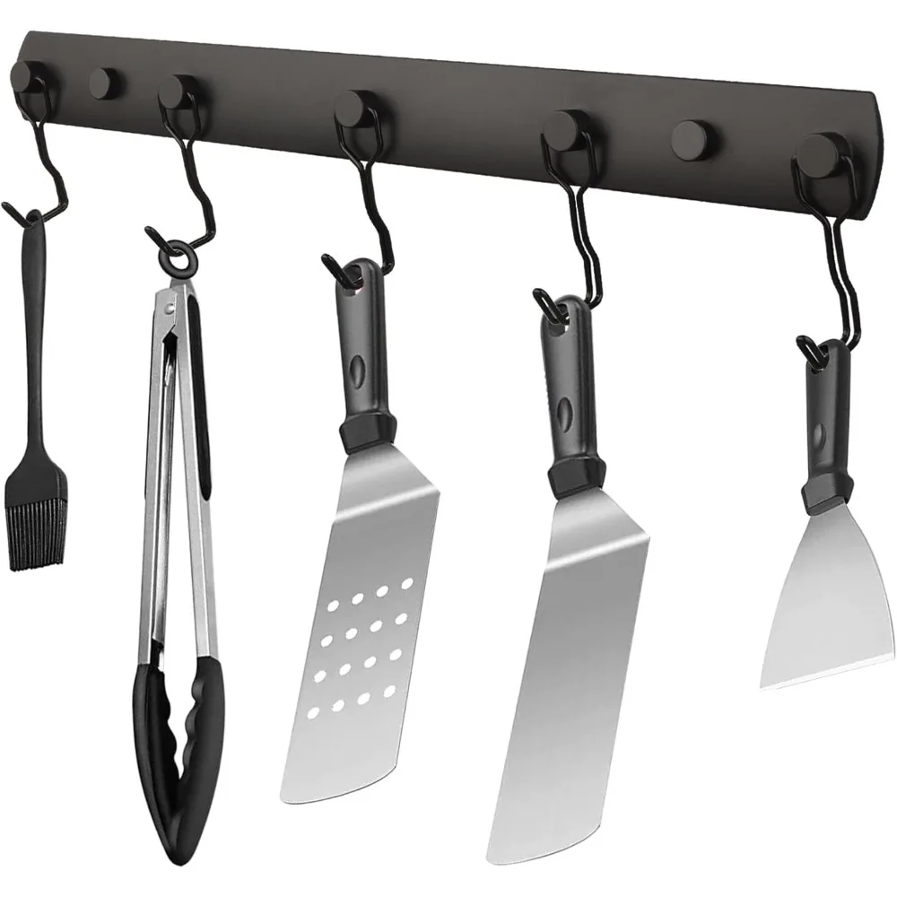 

Smoker Grill Hooks,Magnetic Mount 5 Hooks for Hanging BBQ Utensils,Non-Slip Heavy Duty Magnetic Holder for Traeger Pellet Pit Bo