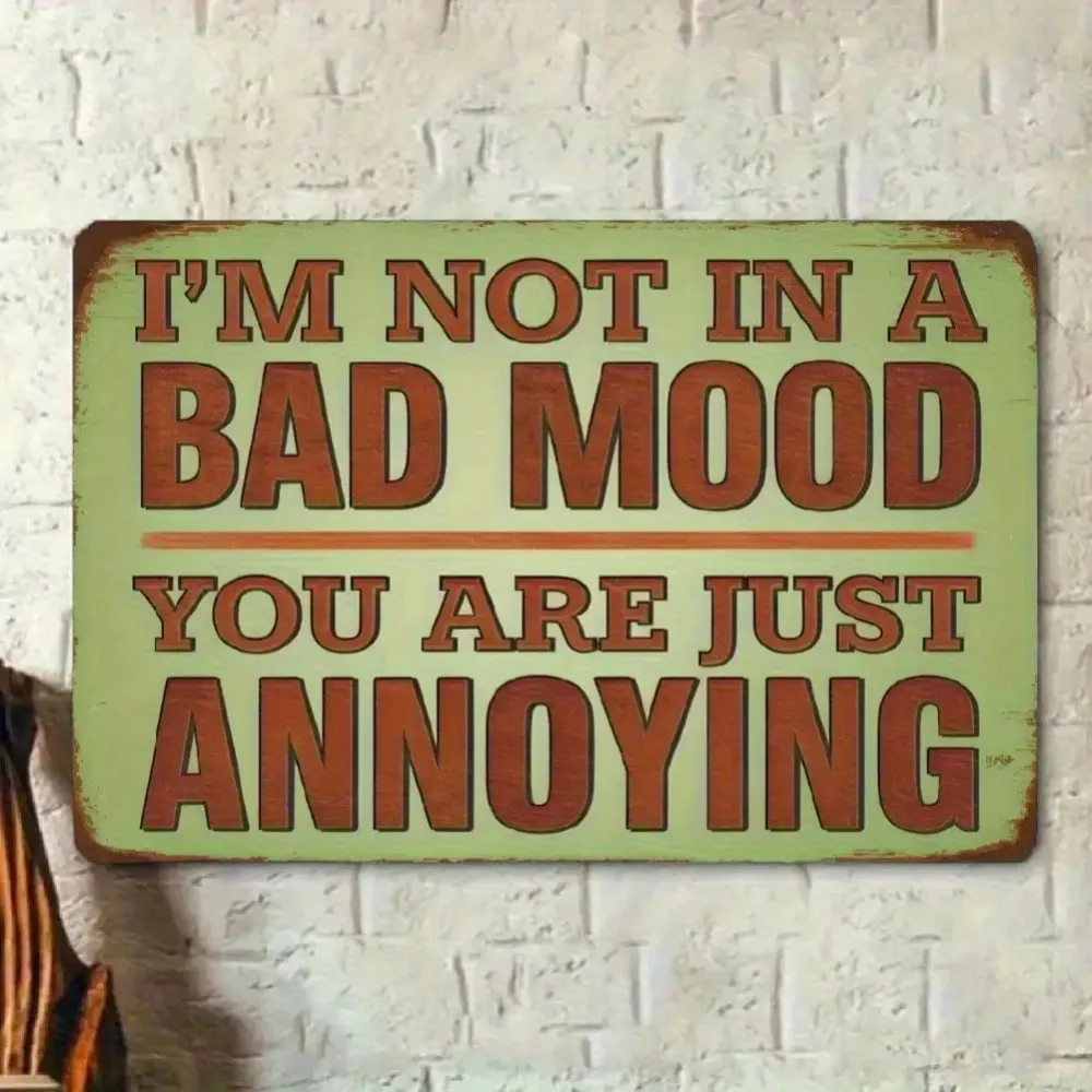 Vintage Tin Sign 12x8 Inch Metal Wall Decor with Sarcastic Quote, Distressed Iron Metal Plaque for Home Office Bar Indoor Outdoo