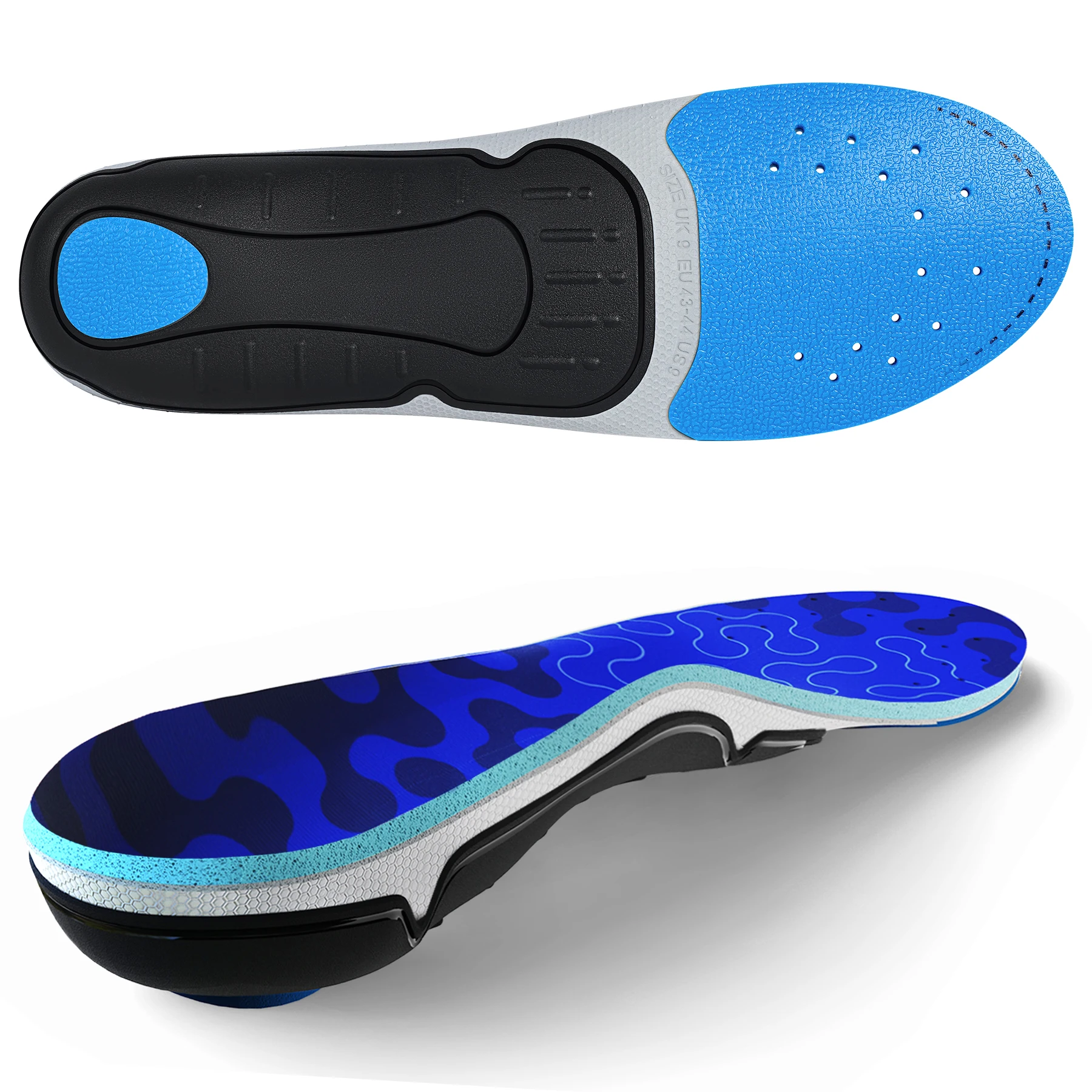 Orthopädische Einlegesohlen mit Fußgewölbestütze für Männer und Frauen, Sneaker-Einlagen bei Plantarfasziitis, Plattfüßen, Orthopädische Einlagen für Sportschuhe – Detail 10