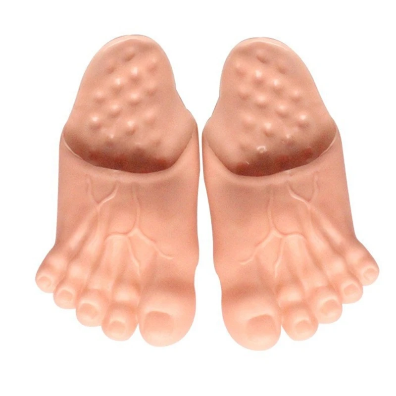 Feet Slippers Vinyl-Feet Slipper Funny Costume Props Halloween Slippers Dress Up Prop Bare Feet Slippers for Adult