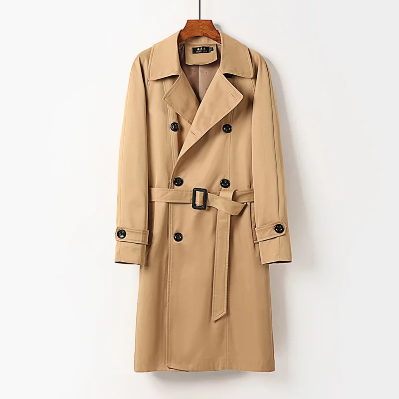 Men's Trench Coat Trench Coat Men Spring Autumn Winter Trendy British Fashion Handsome Coat