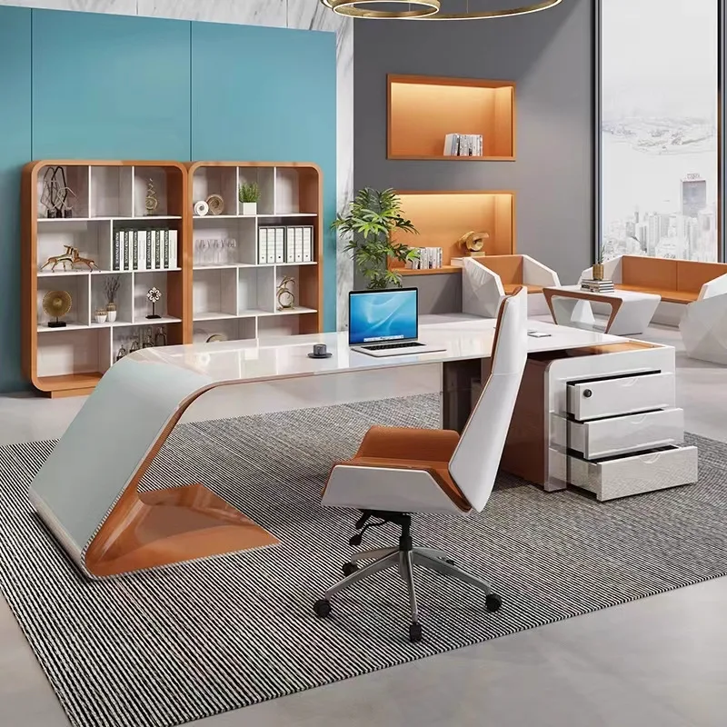 LMM simple modern female president desk fashion manager supervisor creative personality table and chair combination