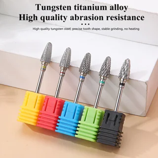 1PC Tungsten Carbid Nail Drill Bits Electric Manicure Drill Accessory Milling Cutters for Nail Gel Polish Remover Nail Tools Efi