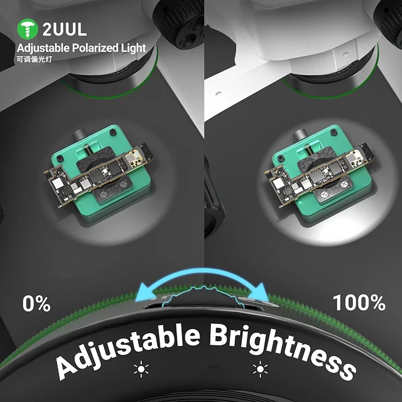 2UUL Adjustable Polarized Light MS97 Adjustable Brightness Dust-Proof Mobile Phone Repair Tools MicroScope Lamp