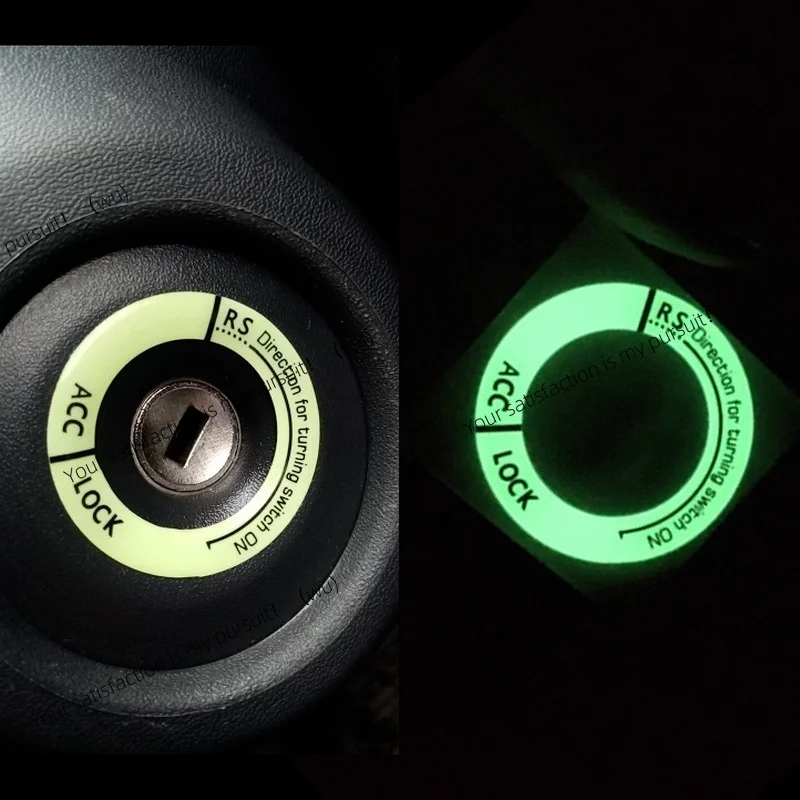 

Night Luminous Car Key Ring Stickers Auto Motorcycle 3D Decals Decoration Key Fluorescent Circle