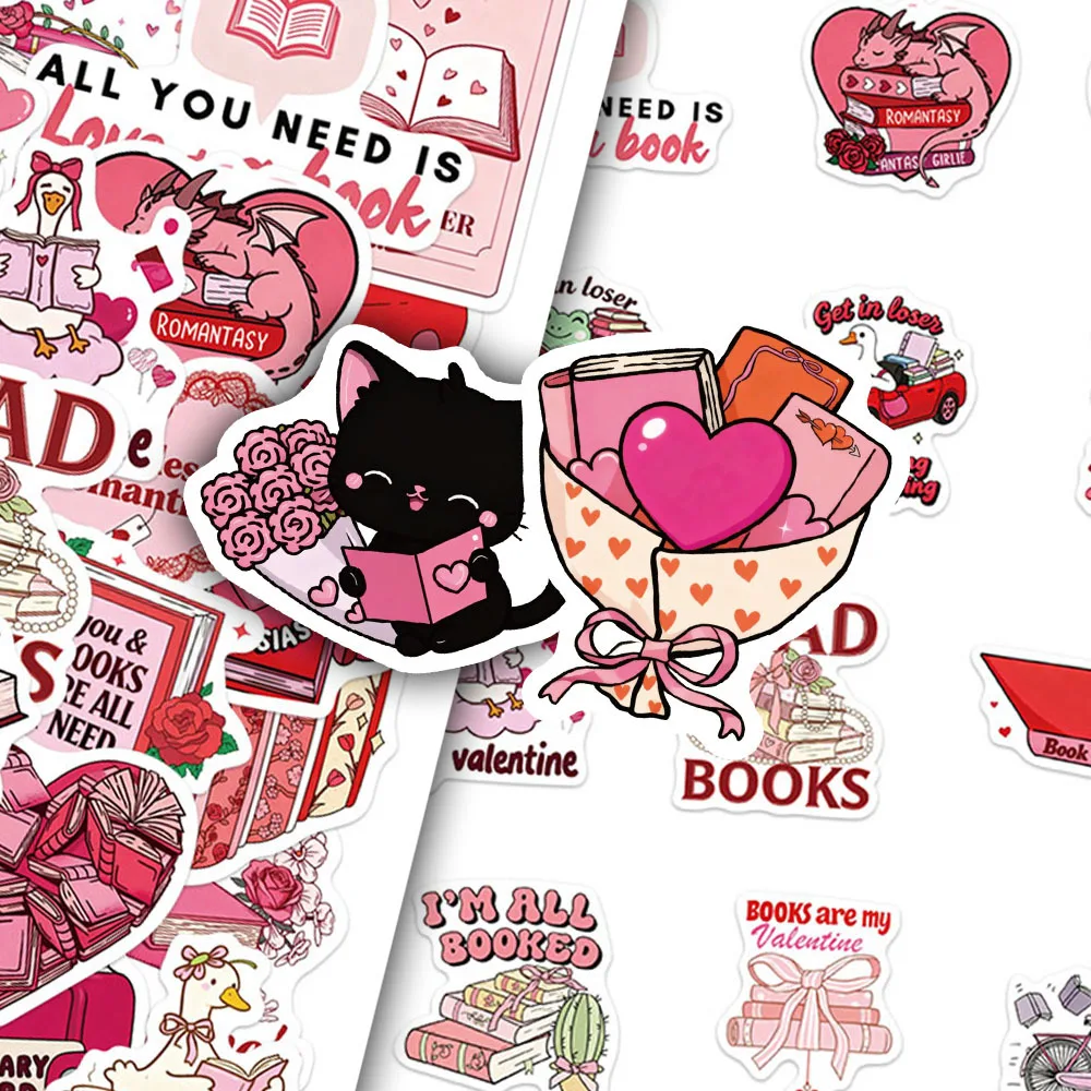 

10/30/50PCS Valentine's Day Bookish Series Creative Stickers DIY Guitar Phone Laptop Water Cup Skateboard Waterproof Decals