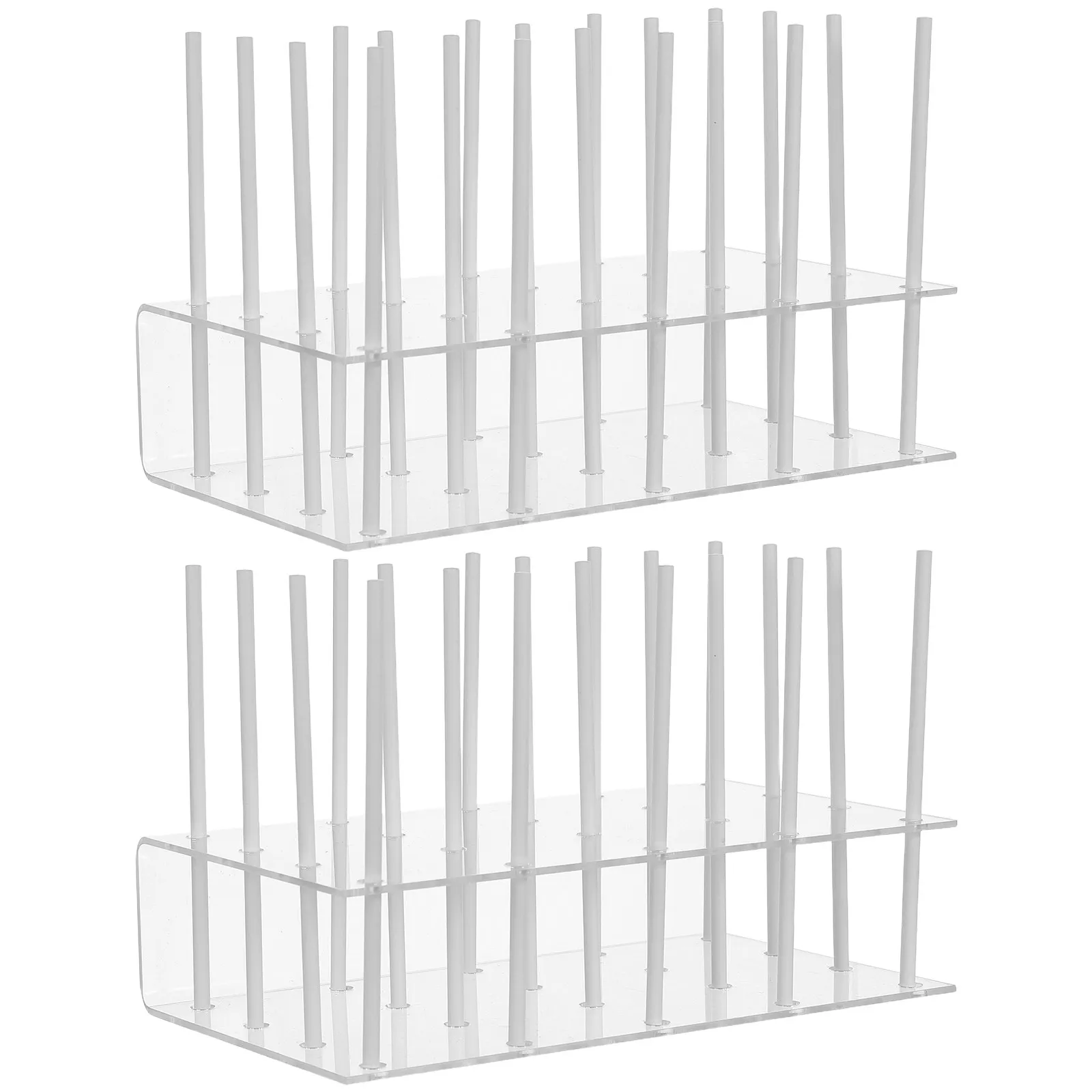 2Pcs Clear Acrylic Lollipop Display Stand Cake Pop Holder 20 Holes Transparent Candy Rack Party Decorations Wedding Favor