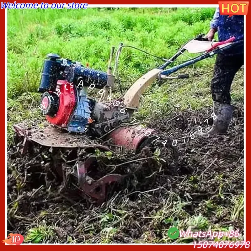 2026 2025 New Arrival Casting Aluminum173F All Gear Transmission Power Tiller/ Mini Tiller for Paddy Field
