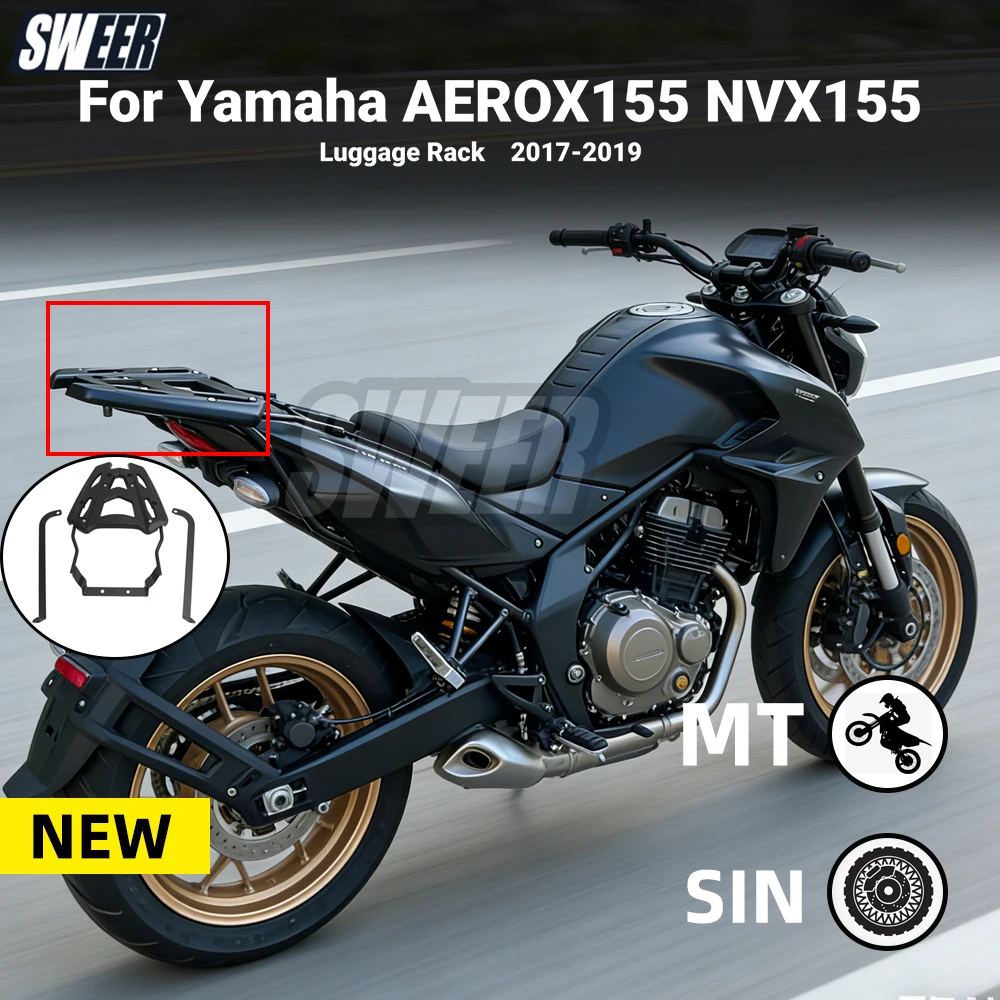 Suitable for Yamaha AEROX155 NVX155 (15-20) NVX Aerox 155 modified luggage rack tailstock rack trunk bracket Luggage Rack