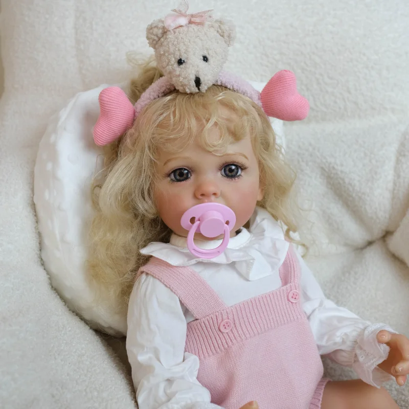 Maglione canotta rosa chiaro da 22 pollici Betty Realistico bambola rinata Regalo compagno Regalo di festa per bambini