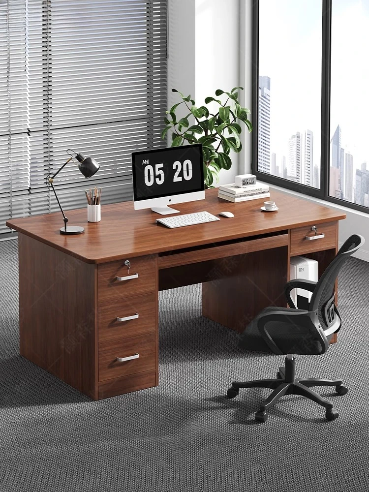 Computer desk Home desktop with drawers Desk staff desk
