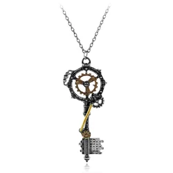 Punk Vintage Pendant Necklace Steampunk Gear Key Metal Alloy Chian Choker Gothic Fashion Jewelry Accessories Gifts