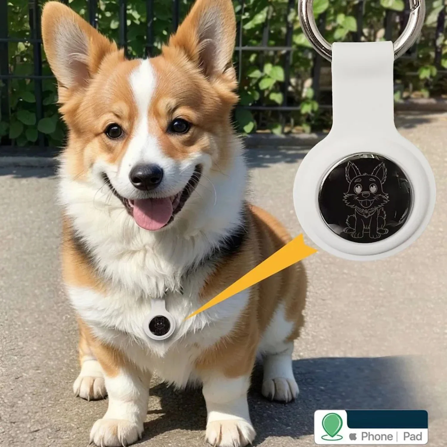 Pet GPS Global Locator for Apple/Android Anti Lost Reminder for Cats and Dogs Same size as AirTag 32*8mm Compatible with Find My