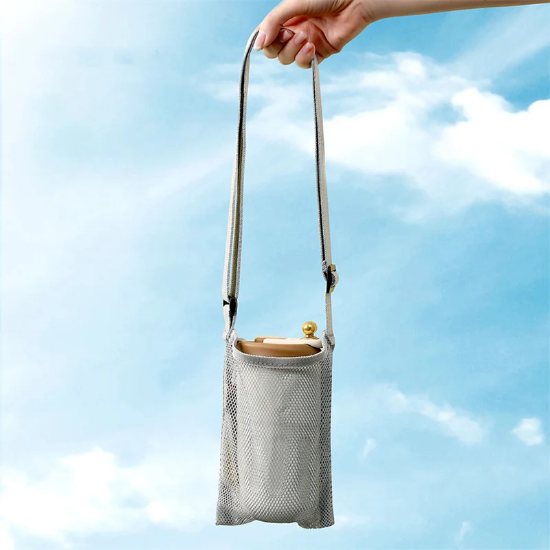Con tracolla retrattile borsa per tazza d'acqua utile accessori per tazza a rete custodia per tazza custodia per ombrello borsa visibile campeggio all'aperto