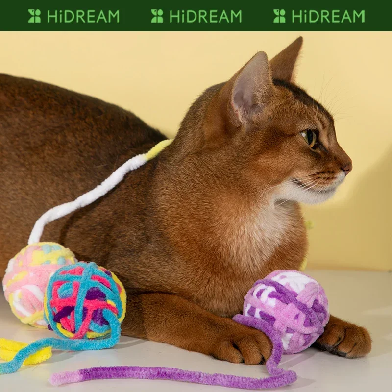 HiDREAM®Wool Ball Toy with Bell for Cats, Interactive, Chewing, Self-Pleasure, Pet Products, Premium