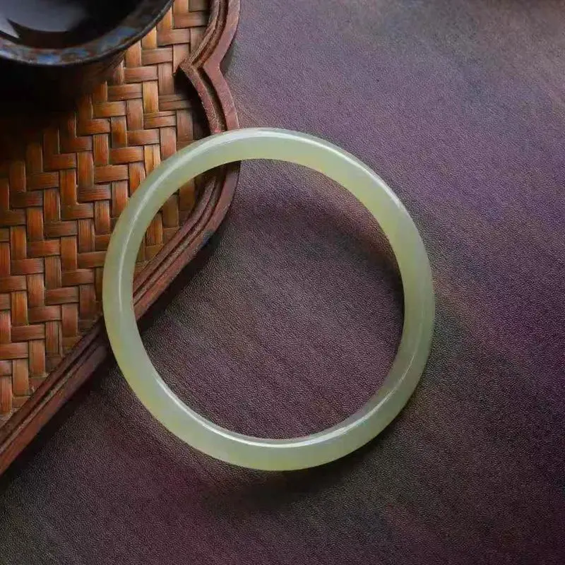 Natural Hotan Item, Qinghai , Old Material, Color Jade Round Bracelet