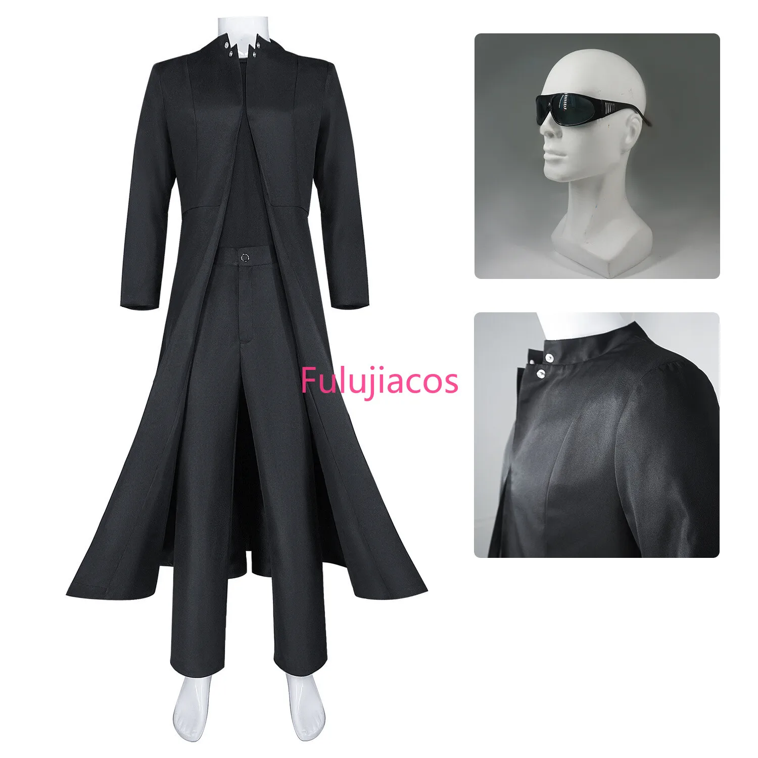 

Fulujiacos Neo Cosplay Costume Neo Trench Coat Cosplay Costume 4 Sets
