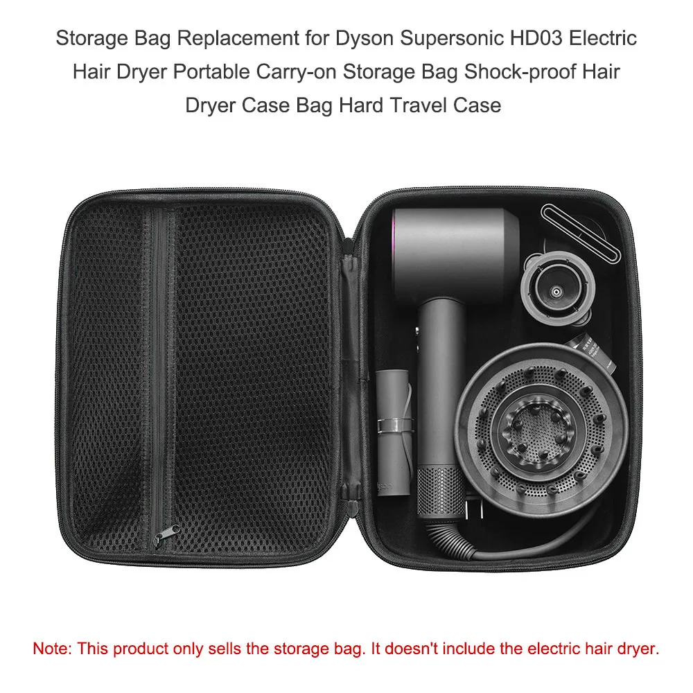 Storage Bag for Dyson Supersonic HD03 Electric Hair Dryer Portable Carry-on Storage Bag Shock-proof Hair Dryer Case Bag Hard